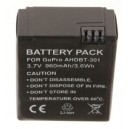 Bateria Compatível GoPro Hero3, Li-ion, 3,7V, 960mAh, 3,6Wh