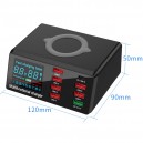 ESTAÇÃO DE CARREGAMENTO  9 em 1 QC 3.0 USB Interface + 6 USB Ports + PD 65W Ports + QI Wireless