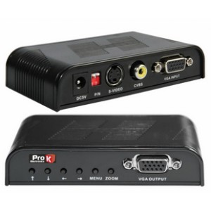 Conversor Vídeo VGA P/ VGA+rca+audio PROK