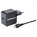 Carregador Universal USB 5V 2,4A Duracell (Preto) C/ cabo Micro-USB