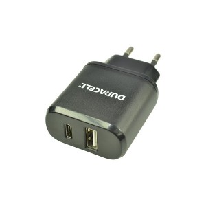 Carregador Universal USB + USB-C 5V 3,0A Duracell (Preto)