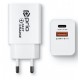 Carregador USB+USB-C 5V 3,0A Fast Charge 18w Prio (Branco)