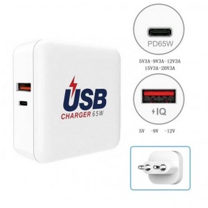 Carregador Universal 5V,9V,12V,15V,20V - 65w 
