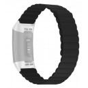 Pulseira Fitbit Charge 3 / 4 Silicone Magnetica preta 