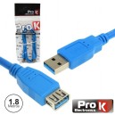 Cabo USB-A 3.0 Macho / USB-A Fêmea 1.8m PROK