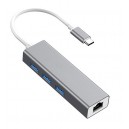 Adaptador USB-C / Type-C para RJ45 / 3 USB 