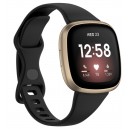 Bracelete silicone preta compativel C/ Fitbit Versa 4 / Versa 3