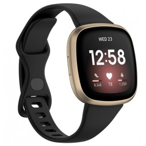 Bracelete silicone preta compativel C/ Fitbit Versa 4 / Versa 3