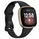 Bracelete silicone preta compativel C/ Fitbit Versa 4 / Versa 3
