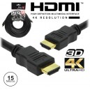 Cabo HDMI Dourado Macho / Macho 2.0 4k Preto 15m PROK