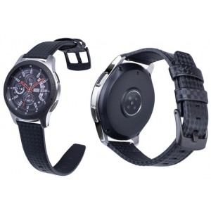 Bracelete fibra de carbono em couro compatível c/ Huawei GT2E/GT2 em preto