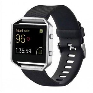 Bracelete Silicone Preta compativel C/ Fitbit Blaze