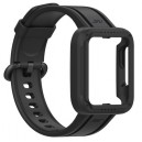 Bracelete silicone Preta compatível c/ Xiaomi Mi Watch 2 Lite