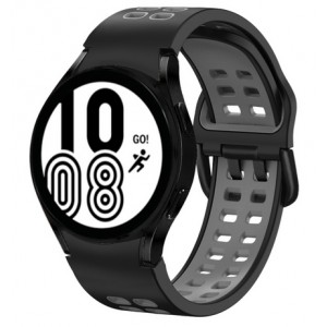 Pulseira Silicone Preta+ Cinza Compatível c/ Samsung Galaxy Watch 4 40mm (sm-r860)
