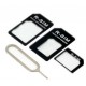 4 em 1 Adaptador Nano, Micro e R-SIM e Ferramenta de Ejeção SIM compatível c/  iPhone 5 / iPhone 4 & 4S