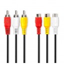 Cabo de Vídeo 3x Rca M - 3x Rca F 3m