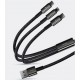 Cabo USB-A 2.0 Macho p/ Lightning/USB-C/MicroUSB 3.5A BASEUS