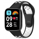 Bracelete Preta e Branca Compatível c/ Xiaomi Redmi Watch 3 Lite / Watch 3 Active