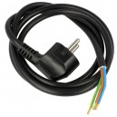 CABO ALIMENTAÇAO ligação tec 3 fios descarnados, 1,4m, Preto