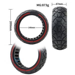 Pneu Rigido 8,5 x 2.5-3.0 c/ Listras Vermelhas