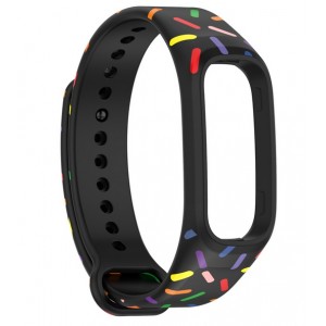 Pulseira Preto + Detalhes Compatível c/  OPPO Band Sports