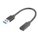 Cabo Adaptador USB-C 3.1 Fêmea/USB-A Macho 15cm