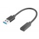 Cabo Adaptador USB-C 3.1 Fêmea/USB-A Macho 15cm