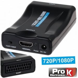 Adaptador SCART P/ HDMI/Mhl 720p/1080p C/Alimentador