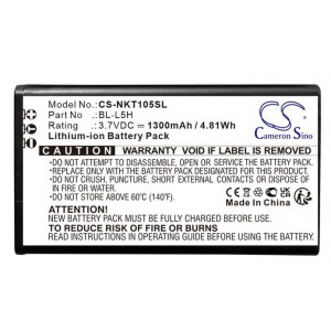 Bateria Compatível c/ Nokia BL-L5H 3,7V 1,3Ah