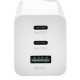 Adaptador 65W 2X USB-C, 1X USB-A Branco 