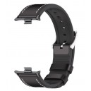 Pulseira Efeito Couro Preto Compatível c/ Xiaomi Mi Band 8 Pro