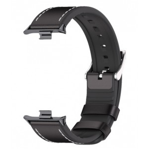 Pulseira Efeito Couro Preto Compatível c/ Xiaomi Mi Band 8 Pro
