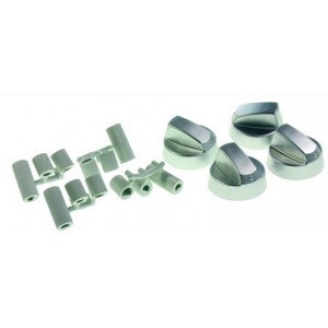 Kit 4 Botões Universais Forno Prata