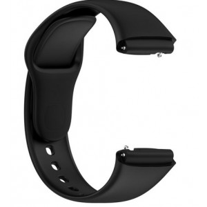 Bracelete Silicone Preta Compatível c/ Xiaomi Redmi Watch 3 Active / Watch 3 Lite