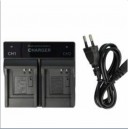 Carregador duplo vhbw para Panasonic CGA-S005, S008, Fuji NP-70