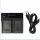 Carregador duplo vhbw para Panasonic CGA-S005, S008, Fuji NP-70