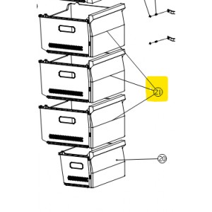 Gaveta Superior/ Interm&eacute;dia (1Uni) Frigor&iacute;fico Arca Vertical Kunft KUF9261