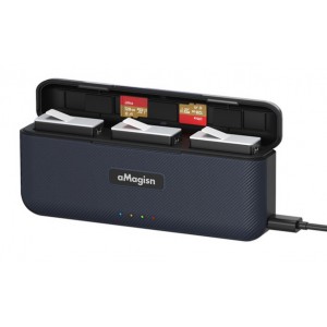 Bolsa de Carregamento de Baterias Compat&iacute;vel c/ GoPro HERO12 Black / HERO11 Black / HERO10 Black / HERO9