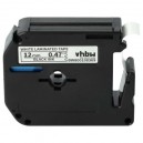 Fita De Etiqueta Compat&iacute;vel c/ Brother M-k231 12 Mm - Preta No Branco