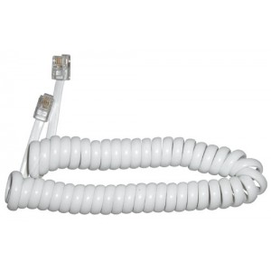 Cabo ESPIRAL RJ10 4 PINOS 2M - Branco