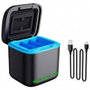 Caixa de Carregamento Baterias Compat&iacute;vel c/ GoPro HERO12 Black /11 Black /10 Black /9 Black 