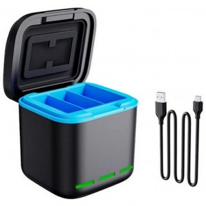 Caixa de Carregamento Baterias Compat&iacute;vel c/ GoPro HERO12 Black /11 Black /10 Black /9 Black 