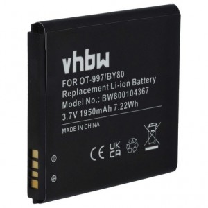 Bateria 1950mAh 3.7V Compat&iacute;vel c/ Alcatel BY80