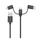 Cabo 3em1 USB-C, Micro USB e Lightning