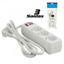 TOMADA ELÉCTRICA C/ 3 SAÍDAS E INTERRUPTOR 1.5M BRANCO