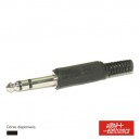 FICHA JACK 6.35MM MACHO ST C/ PROTECÇÃO DE CABO