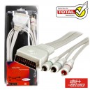 CABO SILVER PLUS SCART MACHO / 3RCA MACHO RGB 1.5M BLISTER