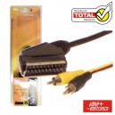 CABO SCART MACHO VÍDEO / RCA MACHO 1.5M BLISTER