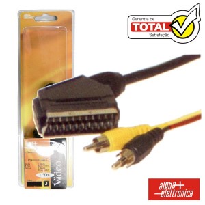 CABO SCART MACHO VÍDEO / RCA MACHO 1.5M BLISTER