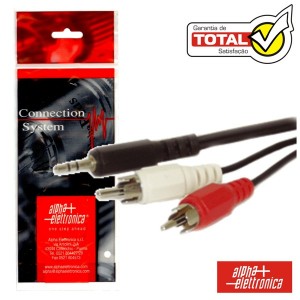 CABO JACK 3.5MM MACHO ST / 2RCA MACHO 1.5M POLYBAG